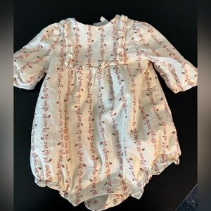 Janie and Jack Cream Floral Kids One Piece